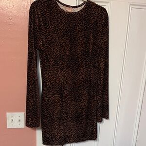 Show Me Your Mumu Leopard Print Mini Dress - Brown and Black